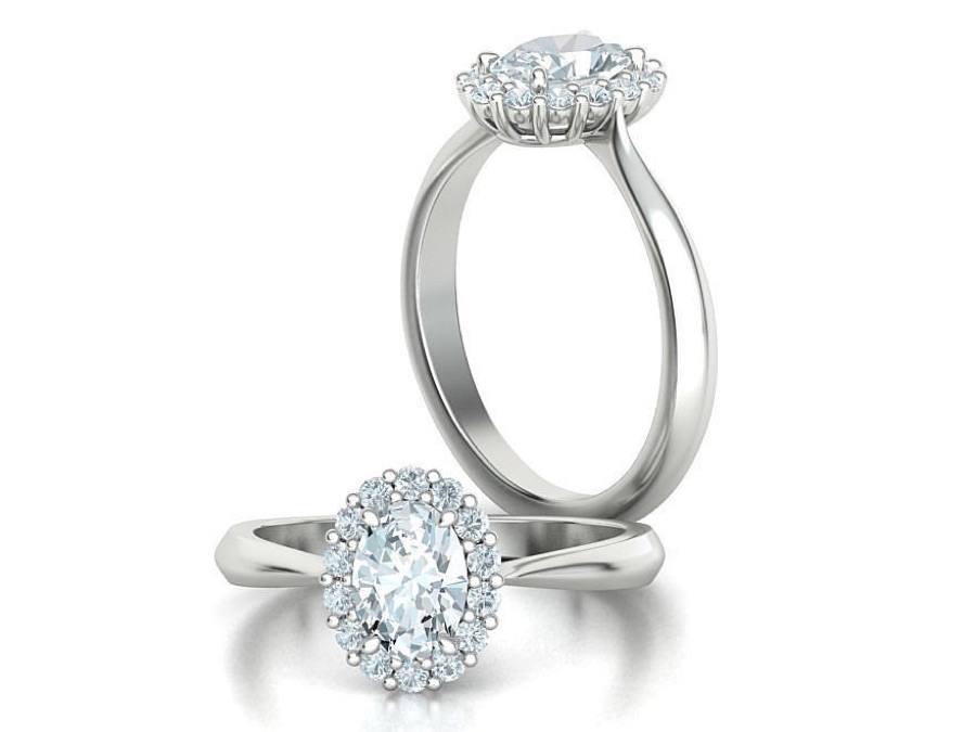 Anillo Halo Oval 7x5